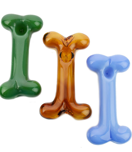 4.5" Dog Bone Hand Pipe Color Tube Glass - LA Wholesale Kings