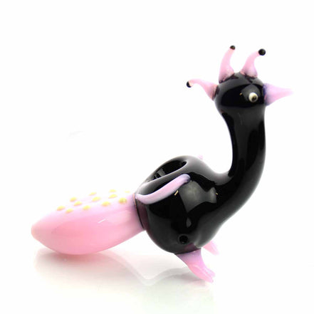 6" Peacock Hand Pipe in Black Slime Color Tube