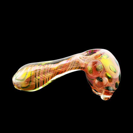 4" Gold Dot Fume Marble Hammer Spoon Hand Pipe Approx 145g - LA Wholesale Kings