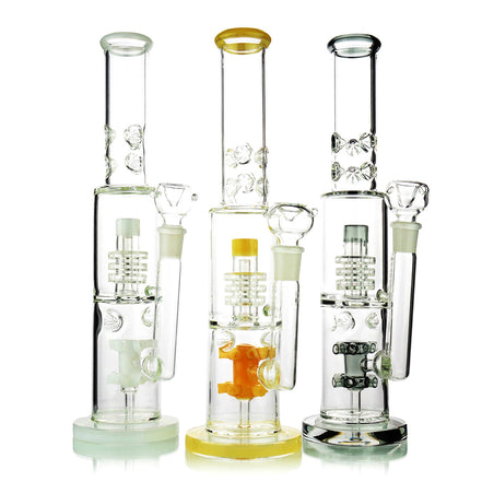 14" Double Chamber Star Metrix Shower with 18mm Male Bowl Approx 635 Grams - LA Wholesale Kings