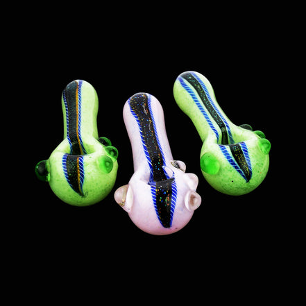 4.5" American Made Dhicro Spoon Hand Pipe Slime Color Frit Art - LA Wholesale Kings