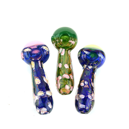 4" Blue Bubbler Strap Hand Pipe With Slime Head