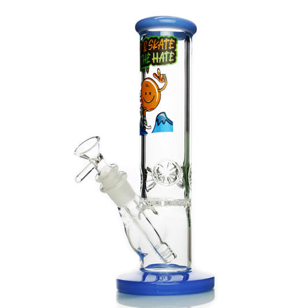 10" Weed and Skate Straight Shooter with Honeycomb Perc and 14mm Male Bowl