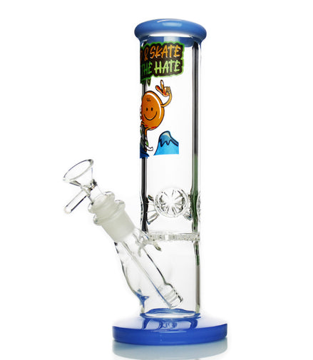 10" Weed and Skate Straight Shooter with Honeycomb Perc and 14mm Male Bowl