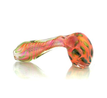 4" Gold Dot Fume Marble Hammer Spoon Hand Pipe Approx 145g - LA Wholesale Kings