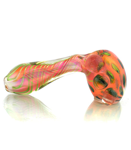 4" Gold Dot Fume Marble Hammer Spoon Hand Pipe Approx 145g - LA Wholesale Kings