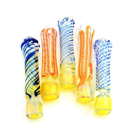 3" Chillum Lining Twisting Art Fumed Glass One Hitter