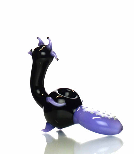 6" Peacock Hand Pipe in Black Slime Color Tube