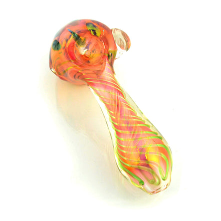 4" Gold Dot Fume Marble Hammer Spoon Hand Pipe Approx 145g - LA Wholesale Kings