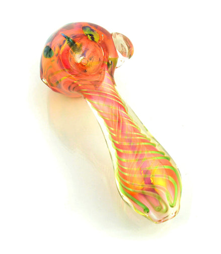 4" Gold Dot Fume Marble Hammer Spoon Hand Pipe Approx 145g - LA Wholesale Kings