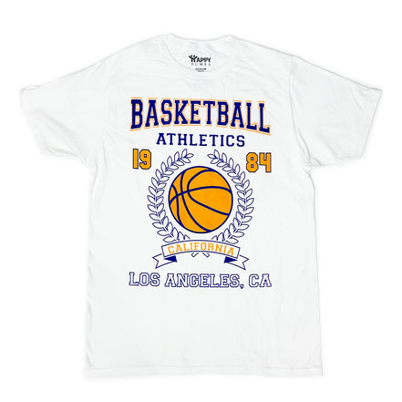 Basketball White Short Sleeve T-Shirt - Pack of 6 Units  1S, 2M, 2L, 1XL