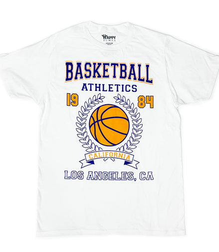 Basketball White Short Sleeve T-Shirt - Pack of 6 Units  1S, 2M, 2L, 1XL