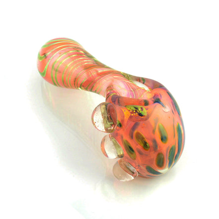 4" Gold Dot Fume Marble Hammer Spoon Hand Pipe Approx 145g - LA Wholesale Kings