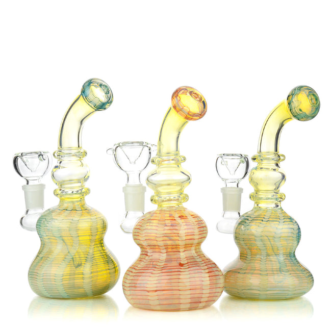 7" Silver Fume Fancy Bong 14mm Male Bowl Included Approx 235 Grams - LA Wholesale Kings