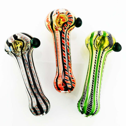 4.5" Fume Twisting Glass Hand Pipe Spoon Approx 105g - LA Wholesale Kings