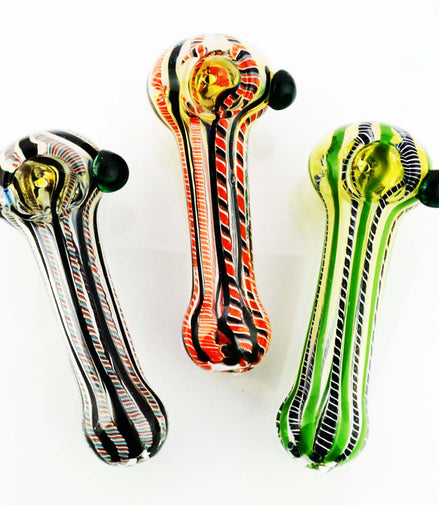 4.5" Fume Twisting Glass Hand Pipe Spoon Approx 105g - LA Wholesale Kings