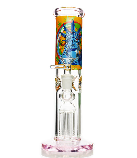 10" Freedom Liberty Straight Shooter with Tree Chamber and 14mm Male Bowl