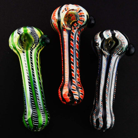 4.5" Fume Twisting Glass Hand Pipe Spoon Approx 105g - LA Wholesale Kings