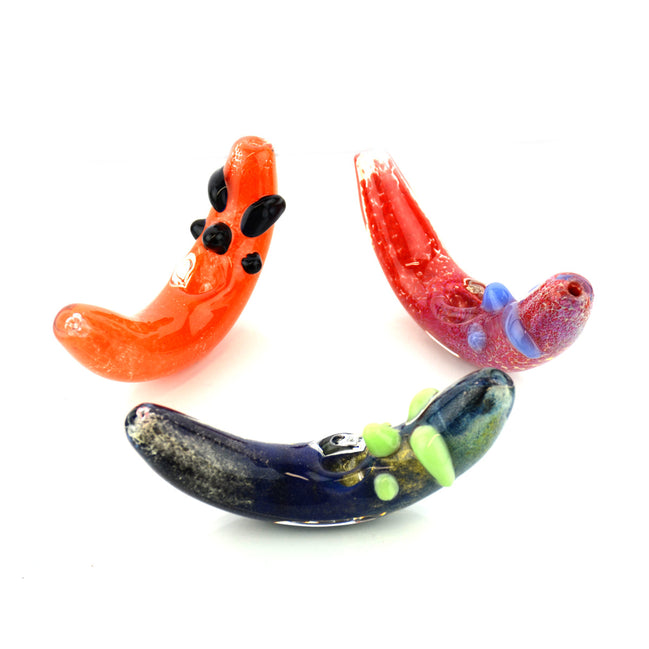 5" Color Frit Moon Hand Pipe