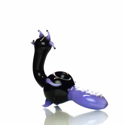 6" Peacock Hand Pipe in Black Slime Color Tube