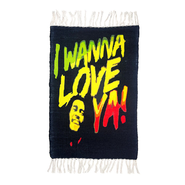 Handloom Printed I Wanna Love Ya! Design Doormat Size 2ft x 3ft