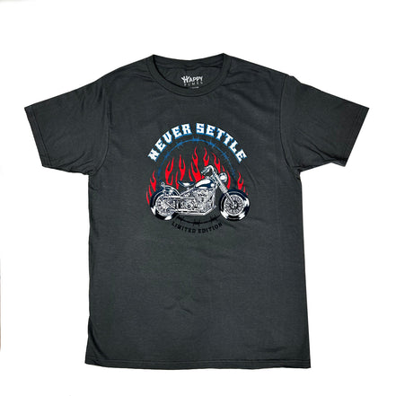 Never Settle Grey Short Sleeve T-Shirt 100% Cotton - Pack of 6 Units  1S, 2M, 2L, 1XL