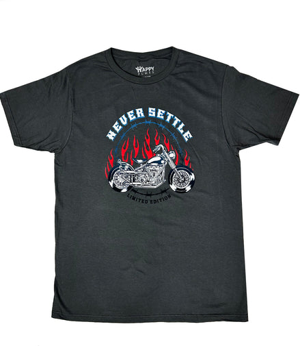 Never Settle Grey Short Sleeve T-Shirt 100% Cotton - Pack of 6 Units  1S, 2M, 2L, 1XL