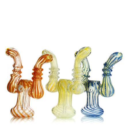 7" Bubbler Double Mouth for couples Twisting Art Approx 220 Grams - LA Wholesale Kings