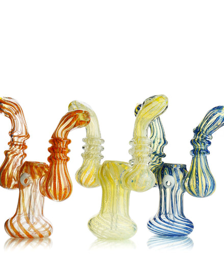 7" Bubbler Double Mouth for couples Twisting Art Approx 220 Grams - LA Wholesale Kings