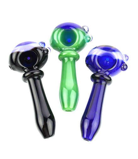 4.5" Hand Pipe American Tube Glass Fancy Head Design