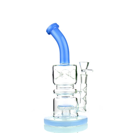 10" Water Pipe with Round Perc and 14mm Male Bowl