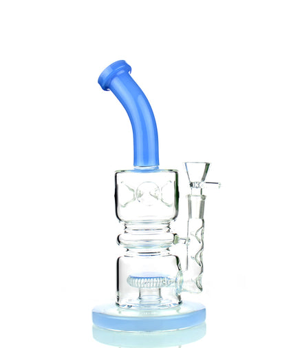10" Water Pipe with Round Perc and 14mm Male Bowl