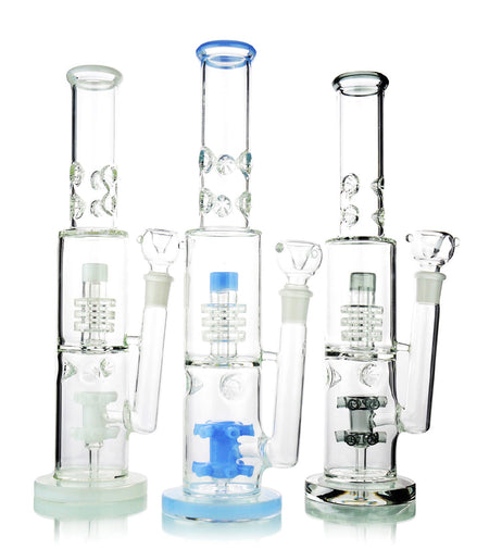 14" Double Chamber Star Metrix Shower with 18mm Male Bowl Approx 635 Grams - LA Wholesale Kings