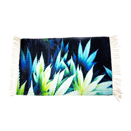 Handloom Printed Natural Weed Leaf Art Design Doormat Size 2ft x 3ft