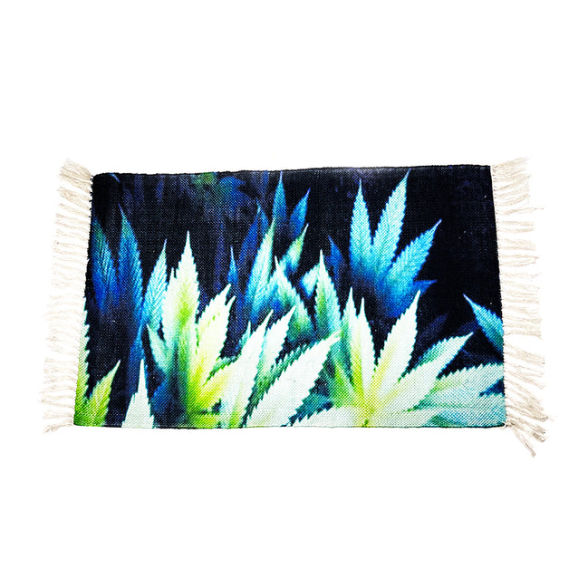 Handloom Printed Natural Weed Leaf Art Design Doormat Size 2ft x 3ft