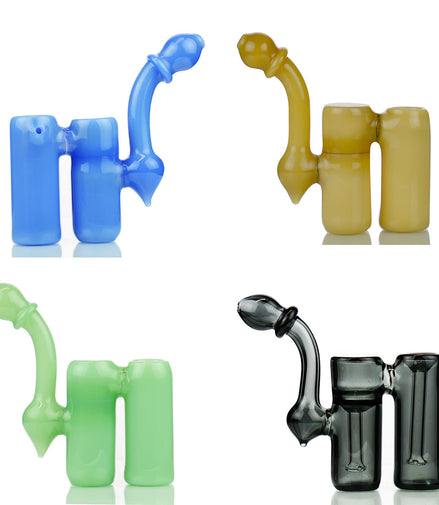 6" Double Chamber Bubbler Color Tube Glass - LA Wholesale Kings