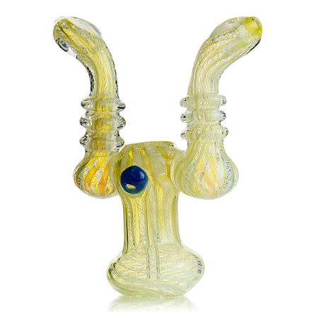 7" Bubbler Double Mouth for couples Twisting Art Approx 220 Grams - LA Wholesale Kings