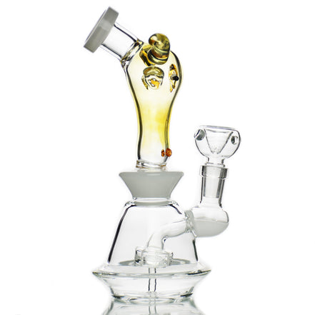 8" Bull Head Water Pipe Fume Glass With 14mm Male Bowl