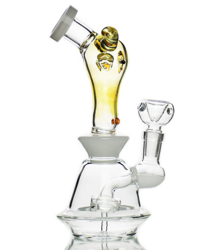 8" Bull Head Water Pipe Fume Glass With 14mm Male Bowl