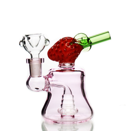 6" Strawberry Bong with 14mm Male Bowl