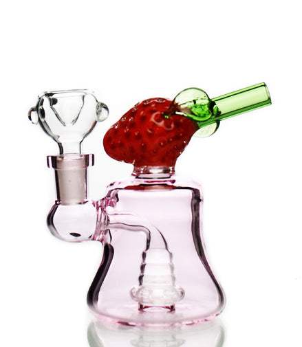 6" Strawberry Bong with 14mm Male Bowl