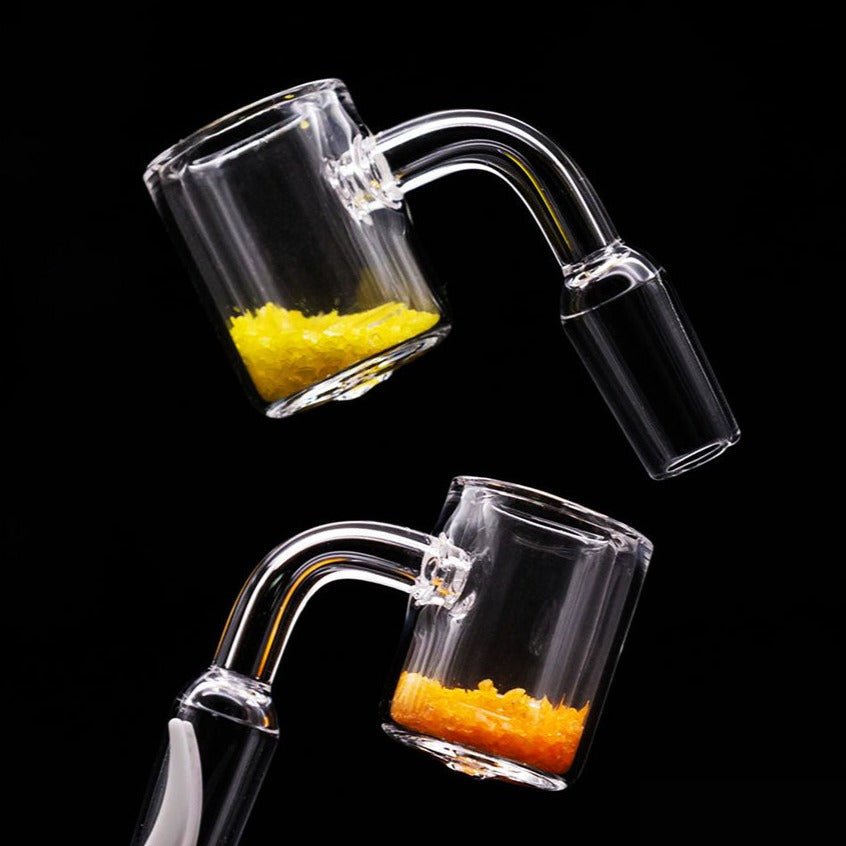 Thermochromic Banger with Sand  14mm Male Yellow Color Changes - LA Wholesale Kings