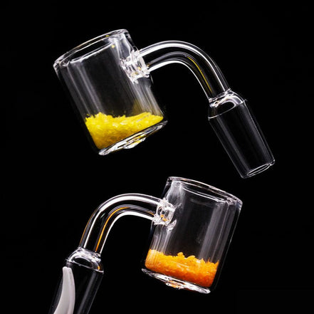 Thermochromic Banger with Sand  14mm Male Yellow Color Changes - LA Wholesale Kings