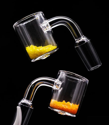 Thermochromic Banger with Sand  14mm Male Yellow Color Changes - LA Wholesale Kings