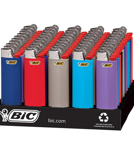 BIC lighters in Solid Plain Color 50CT TRAY - LA Wholesale Kings