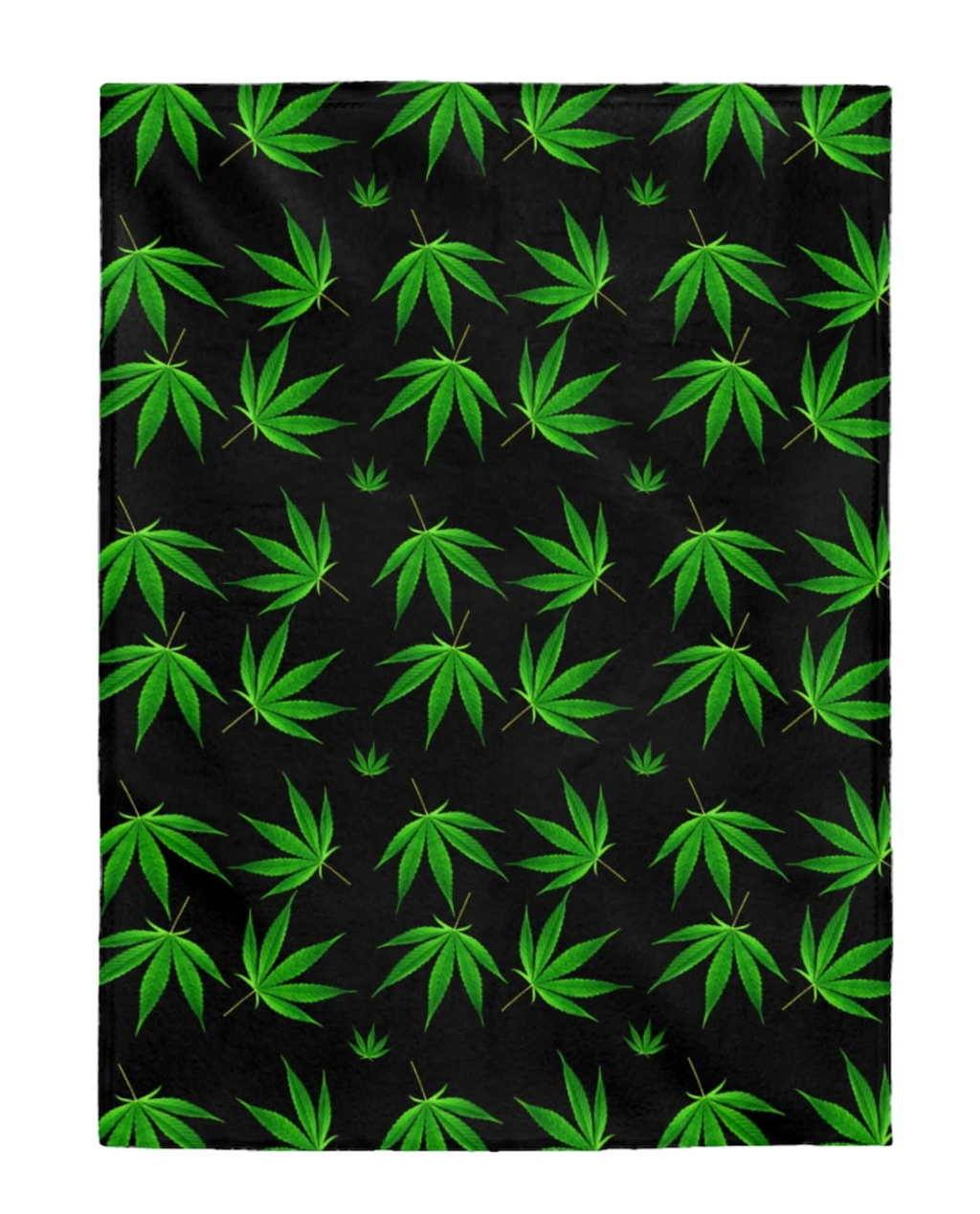 Supper Soft One Size Flannel Blanket Cannabis Leaf Print