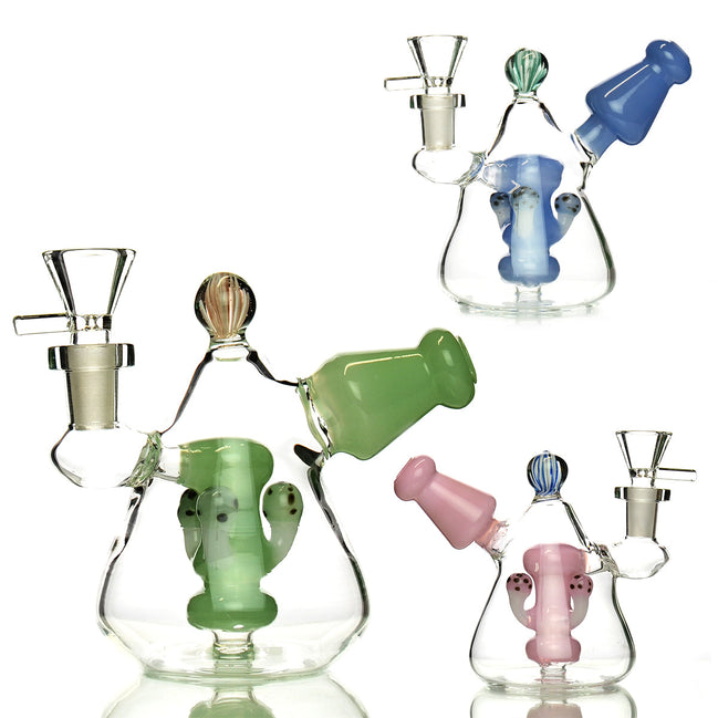 5" Bong Mushroom Shower with Marble Design and 14mm Male Bowl