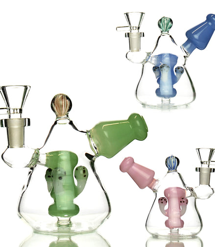 5" Bong Mushroom Shower with Marble Design and 14mm Male Bowl