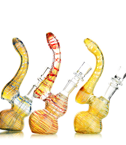 7" Fancy Zig Zag Bubbler with 14mm Male Bowl Approx 180 Grams - LA Wholesale Kings