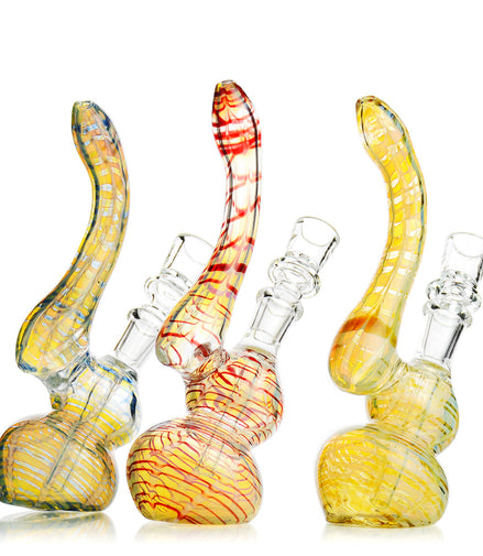 7" Fancy Zig Zag Bubbler with 14mm Male Bowl Approx 180 Grams - LA Wholesale Kings